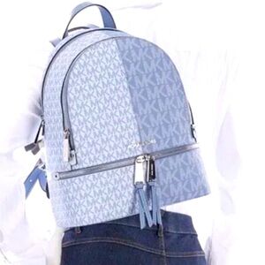 Michael Kors Rhea Zip Medium Logo Signature Backpack original packed